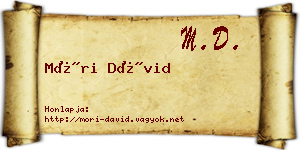 Móri Dávid névjegykártya